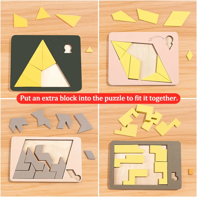 Kids Logical Thinking Training Wooden Puzzles Adult Burning Brain Challenge Activity Game Educational Toys For Autistic Children