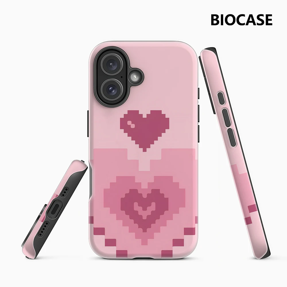 

Чехол для телефона Pixel Heart Duo IPhone17 Must-Haves для IPhone 17, 16, 15, 14, 13, 12, 11 Pro Max Plus, двухслойная задняя крышка
