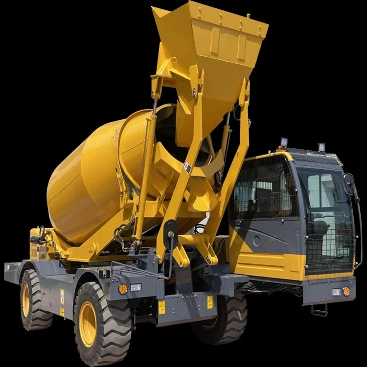 2025 Newest STMT-4000 Cement Mixer Cases Pump Motor 6 Cubic Meter Self Loading Mobile Concrete Truck Mixers with Saw Bucket