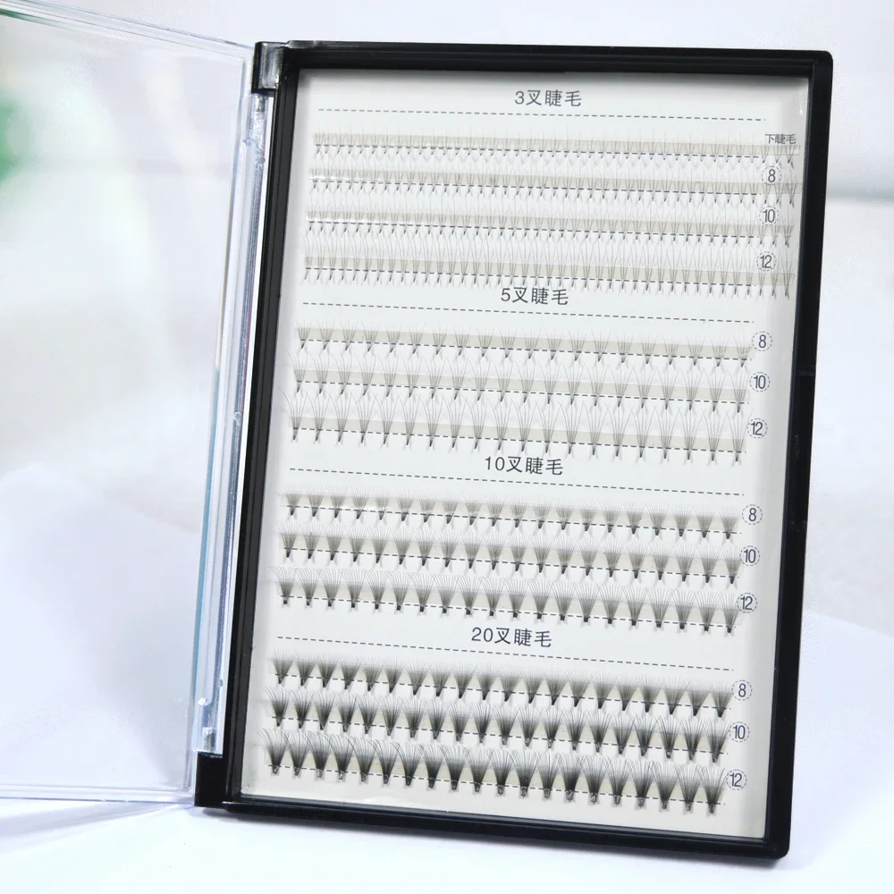 Heat Bonded Cluster Lashe 3D 5D 10D 20D Volume lashes C D Curl Premade Fans Individual Eyelash Extension Fake False Eyelashes