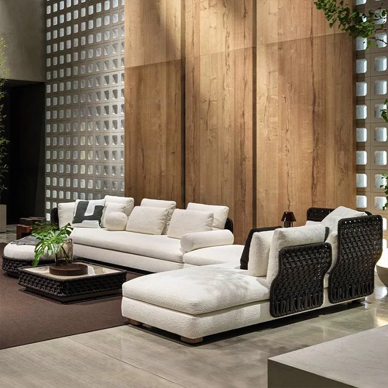 

Outdoor Sofa Courtyard Combination Villa Balcony Garden Terrace Rattan Double Princess