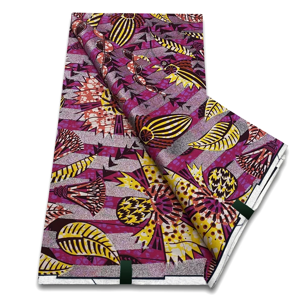 

Grand Super 100% Cotton African Wax Fabric High Quality Wax Print Ankara Fabric For Sewing 6yards Women Fabric VL-F0827