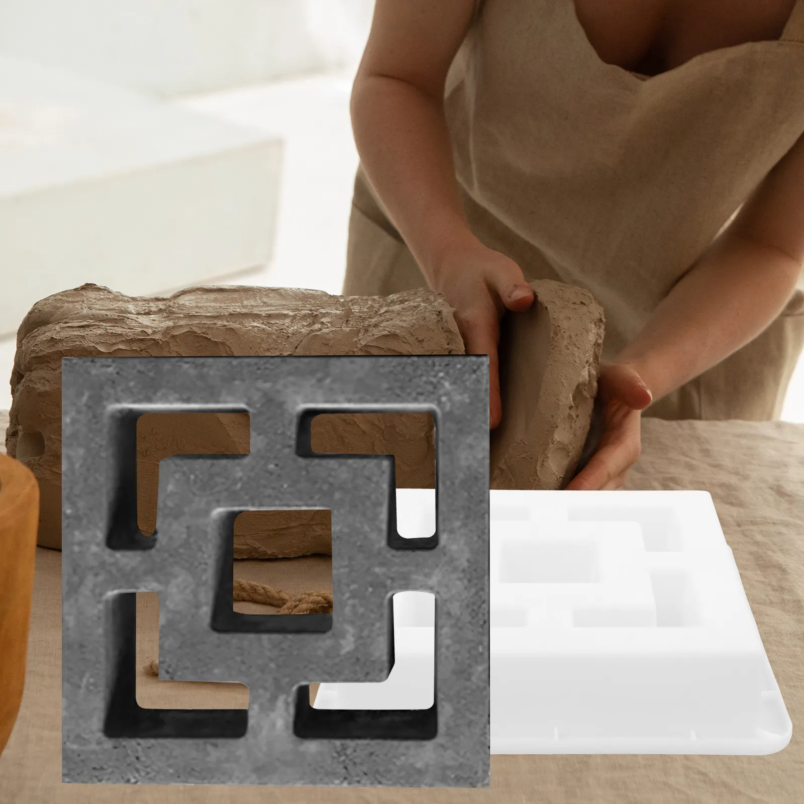 

Concrete Brick Mold for Garden Lattice Window Patio Path Balcony Country Villa Cement Forms Reusable Plastic Molds