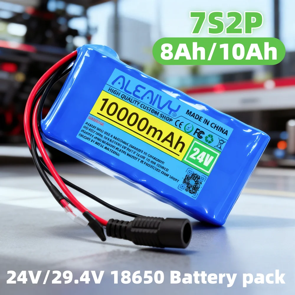 

24V/29.4V 7S2P 10Ah 8Ah 18650 Battery pack 29.4V 8000mAh Rechargeable Battery Mini Portable Charger For LED/Lamp/Camera with BMS