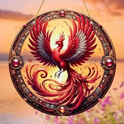 A phoenix pendant,acrylic phoenix sun pendant,Mother's Day gift,phoenix wall art,farmhouse garden and outdoor yard,party decor