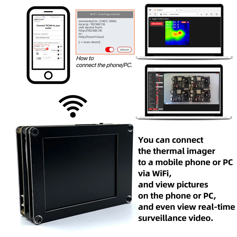 Professional Digital Thermal Imager Infrared Sensor LCD 32 x 32 Resolution -20~1000℃ Temp Sensor Handheld Imaging Camera