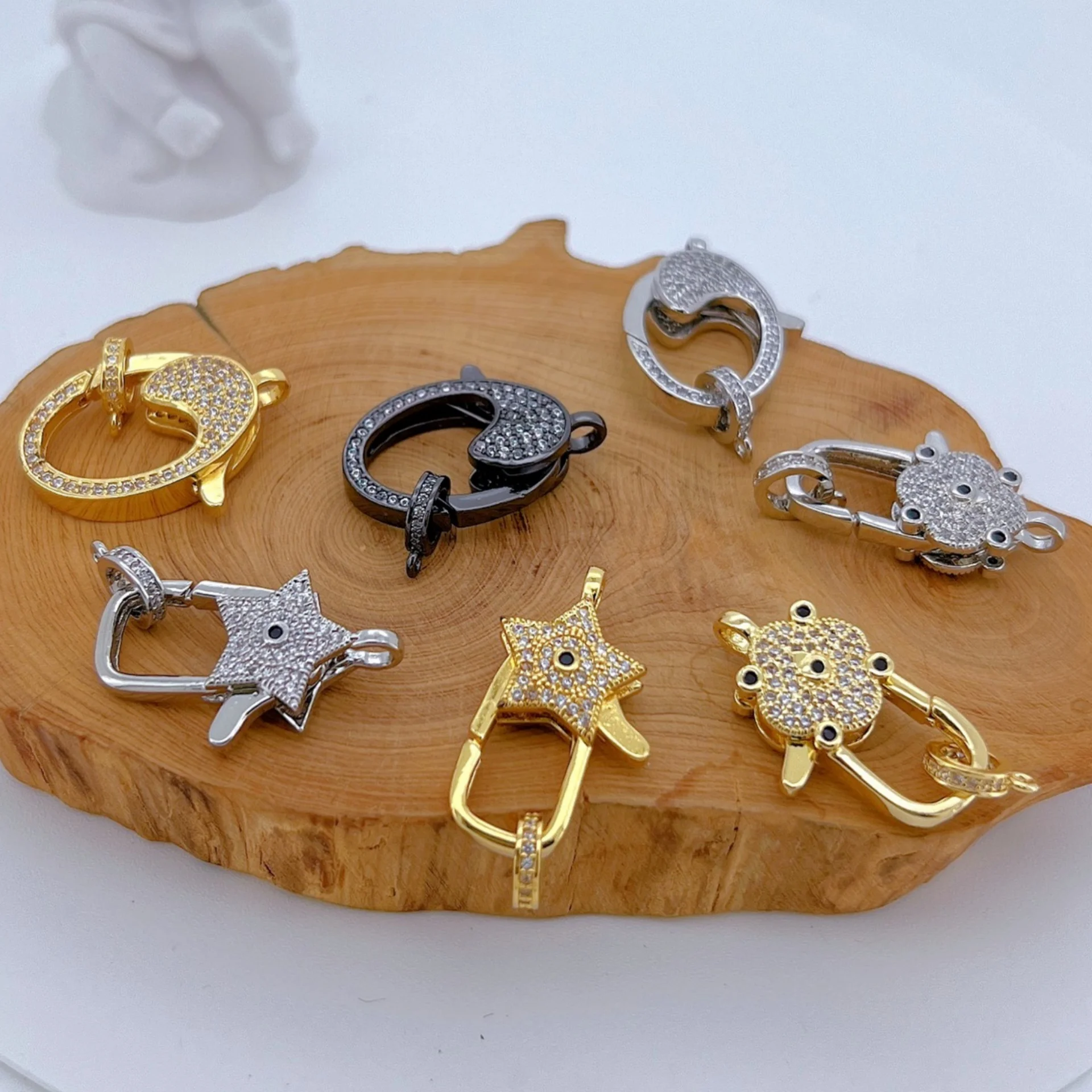 

1pcs Jewelry Universal Connecting Buckle Accessories, Suitable for Pearl Necklace Bracelet DIY Lobster Spring Buckle Wholesale