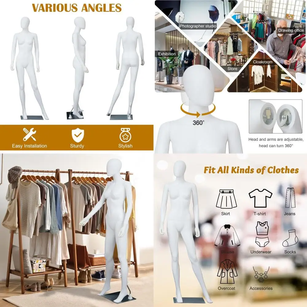 

Регулируемый разборный мужской манекен (белый) для демонстрации, шитья и оформления витрин (69 см)