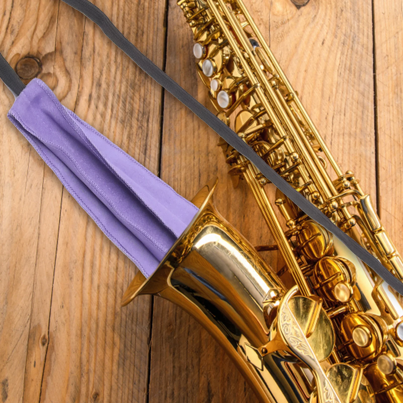 

Saxophone Cleaning Cloth Durable Artificial Deerskin Three-Dimensional Strip Absorbent Inner Wipe Tool for Instrument