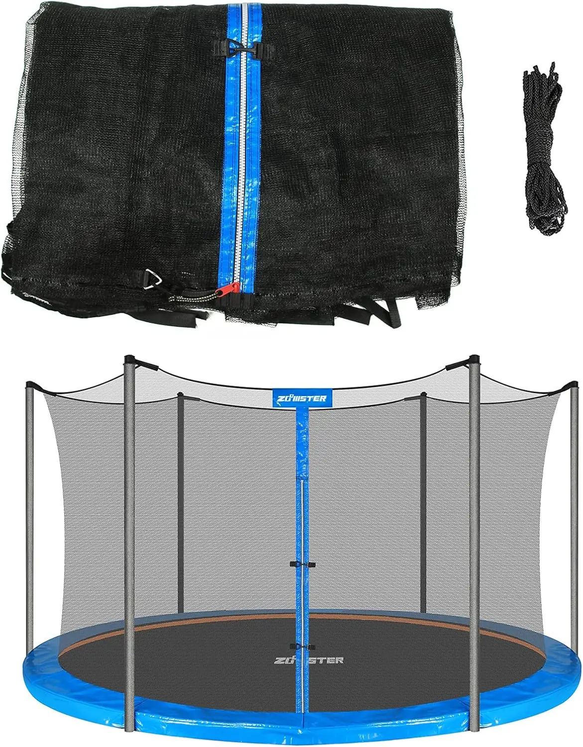

Replacement Safety Enclosure Net for 6-Pole Round Trampolines, Breathable Weather-Resistant with Adjustable Straps