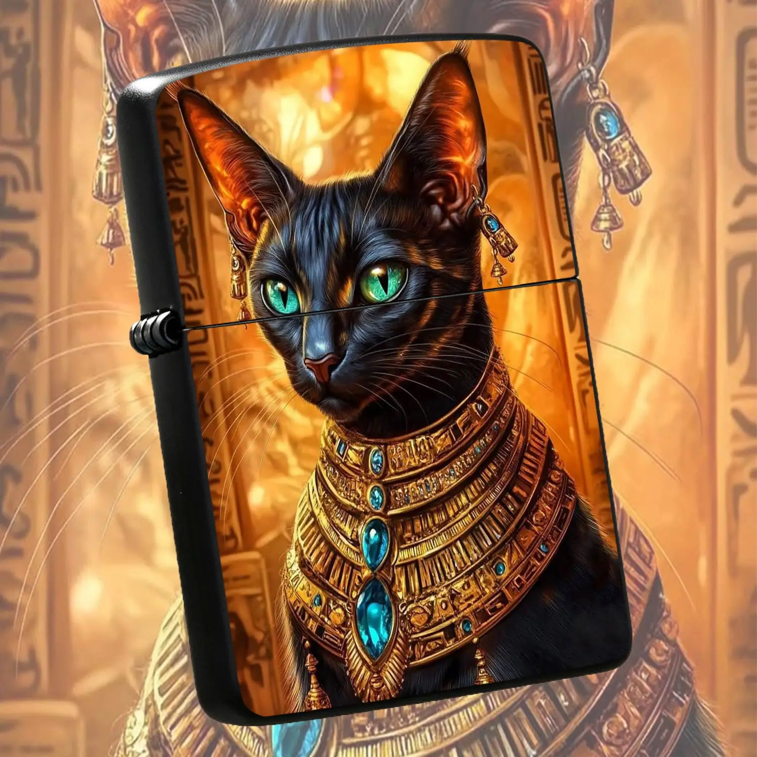 Ancient Egyptian Myth Bastetthemed Portable Lighter, Exotic Vintage Style Delicate Decor, Practical Tool For Daily Outdoor Use, Creative Unique Nice Gift For Different Occasions, Fine Collectible For Home A Humorous And Interesting Lighter