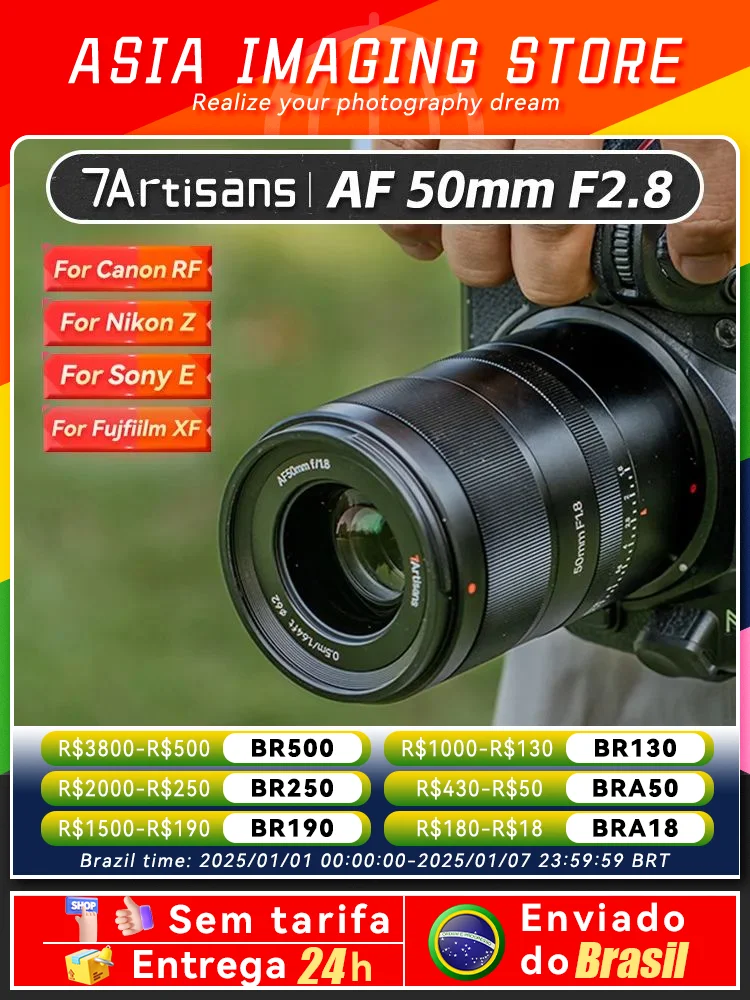 【 Do Brasil 】 7Artisans  AF 50mm F1.8 Full Frame Mirrorless Camera AutoFocus Lens forNikon Z Mount Camera Lens Zfc Z6 Z7  50 1.8