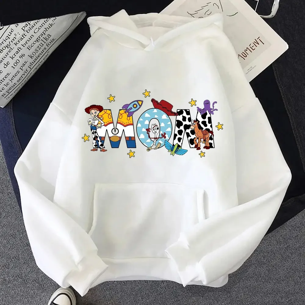 Harajuku Vintage Cartoon Disney DAD MOM Letters Graphic Women Hoodies Autumn Winter Tops Casual Simple Sweatshirts Unisex