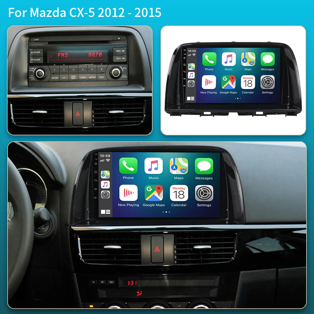 Android 16 Carplay For Mazda CX 5 CX5 CX-5 2012 - 2016 Video Player Car Radio Multimedia Navigation Carplay Head Unit 2din DVD