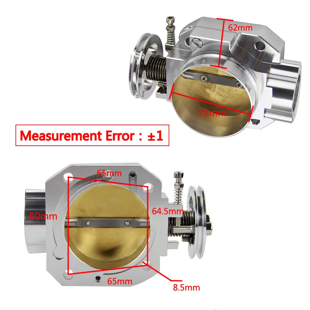 70mm Throttle Body Assembly with TPS IAC Throttle Position Sensor for Chevy LSX LS LS1 LS2 LS7 Silver  Intake Throttle Valve