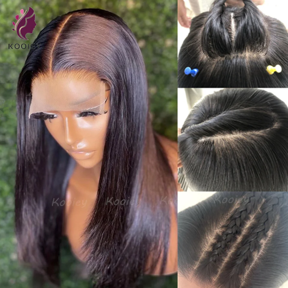 

Bone Straight Silk Top Human Hair Wig For Black Women Brazilian HD Lace Frontal Wig Human Hair Straight Pre Pluck Closure Wigs