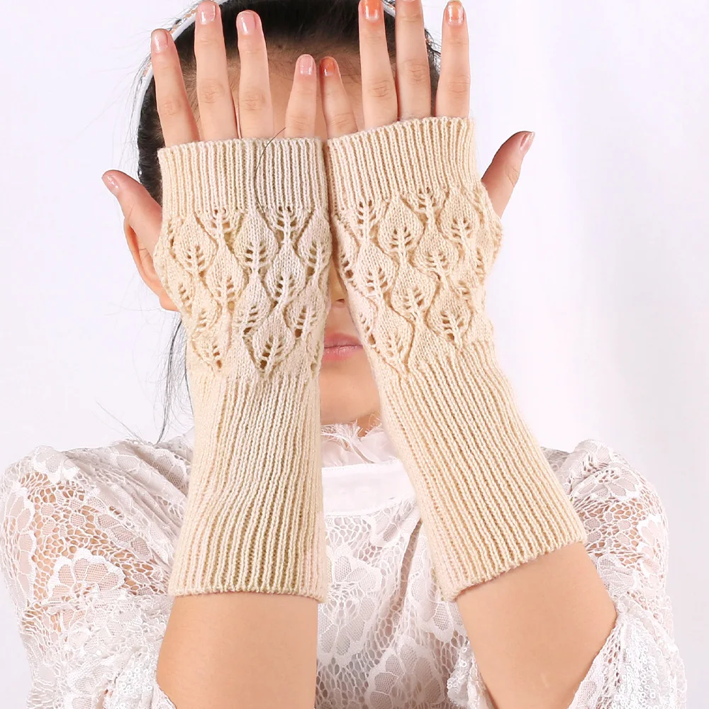 

New Fingerless Gloves for Women's Gloves Winter Warm Cute Student Writing Typing Half Finger Acrylic Knitted Glove Mittens y2k