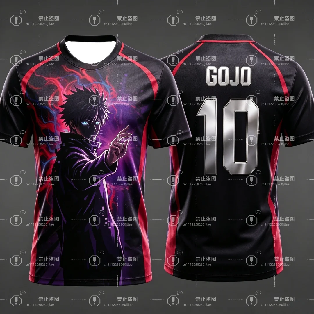 2026 Jujutsu Kaisen Megumi Fushiguro 3D Print Men's Soccer Jersey Short Sleeve Anime Sports T-Shirt High-quality Breathable Tops