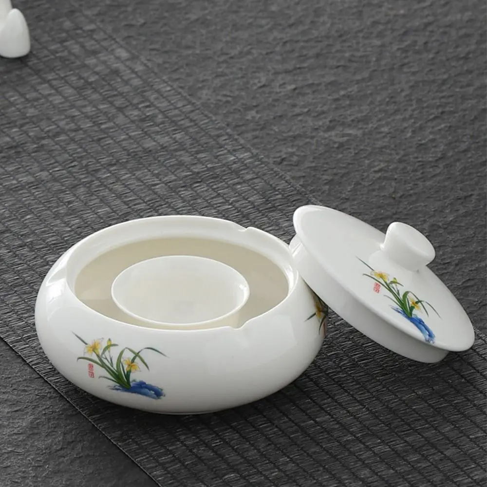 Traditioneller Kalligraphie-Tintenstein im chinesischen Stil, runder Tintenstein mit Deckel, Hot Pot-förmige dekorative Tintenplatte, verhindert Verdunstung