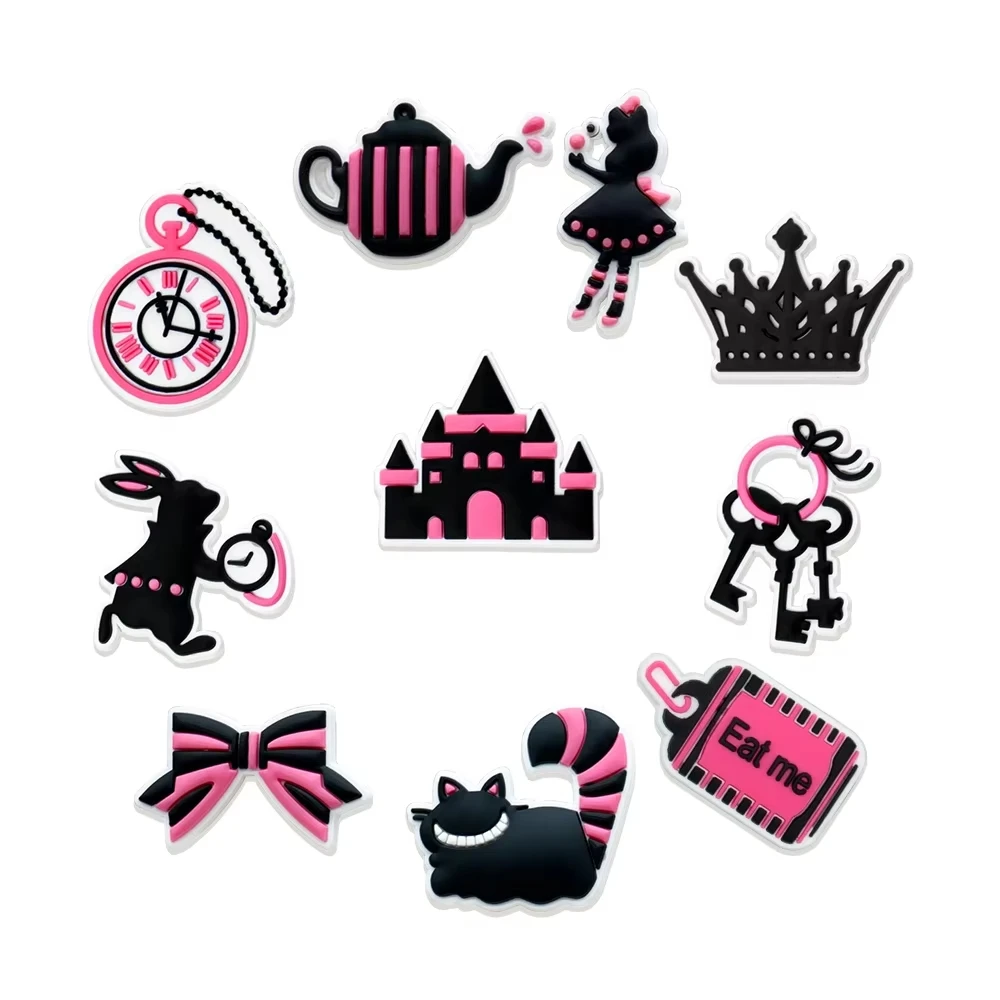 حار 15 قطعة ديزني أليس في بلاد العجائب السيد أرنب PVC إكسسوارات الأحذية مشبك حديقة الصنادل الأحذية السحر ل معصمه هدايا X-mas