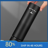 Car Stickers 500ml Portable Car Smart Thermos Water Bottle Cup Auto Accessories For Tesla Model 3 Y S X Cybertruck Juguete Roads