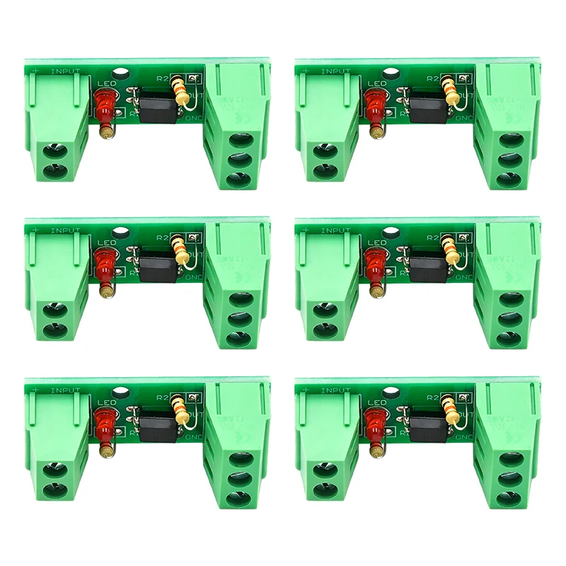 Optocoupler Isolation Module 6pcs Single Channel for PCB Mounting in Automation Equipment Using 3V 5V 12V 24V DC