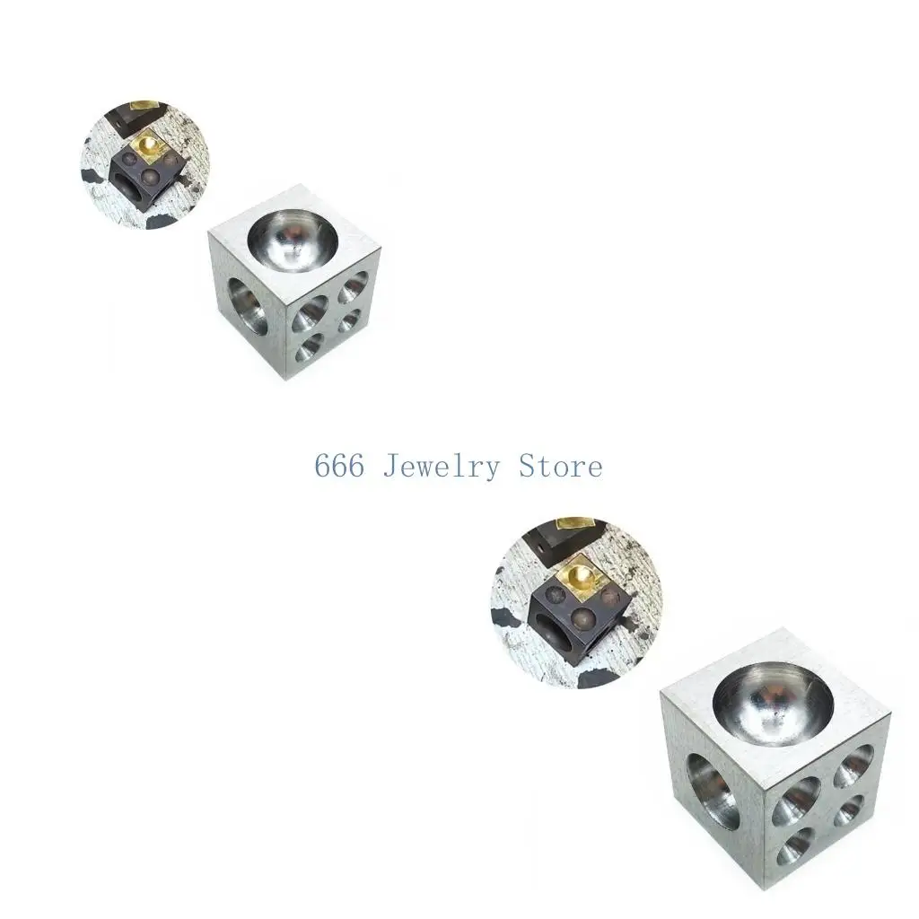 

F2TD Стальной кубик для формовки металла Инструмент для изготовления ювелирных изделий Dapping Doming Block