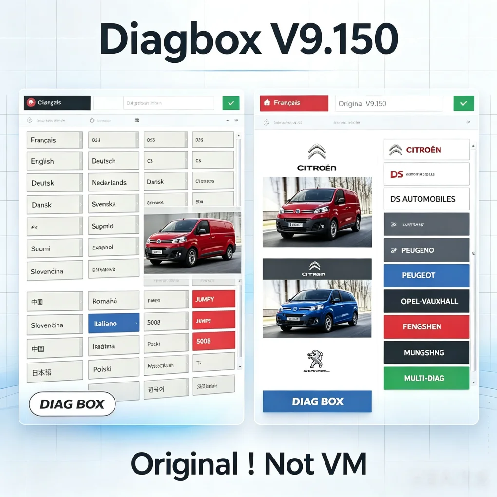 Diagbox V9.150 with Crack Diagnostic Software Work with PP2000 Programming Tool 1995-2022 Le-Xia3 Diagnose Resets