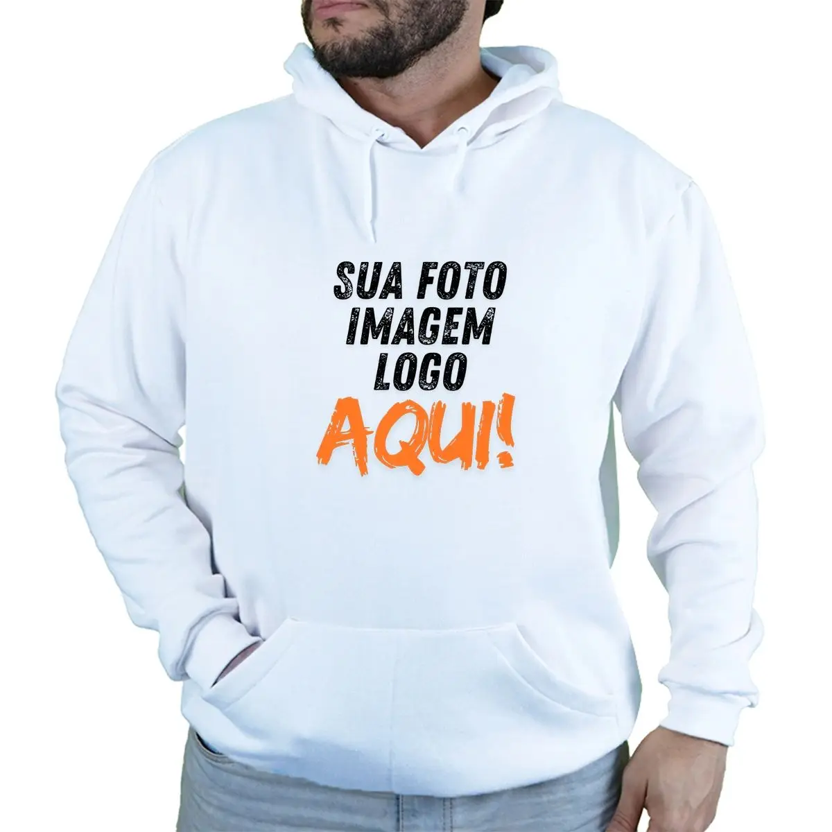 blusa de frio moletom personalizada sua estampa aqui marca logo algodão