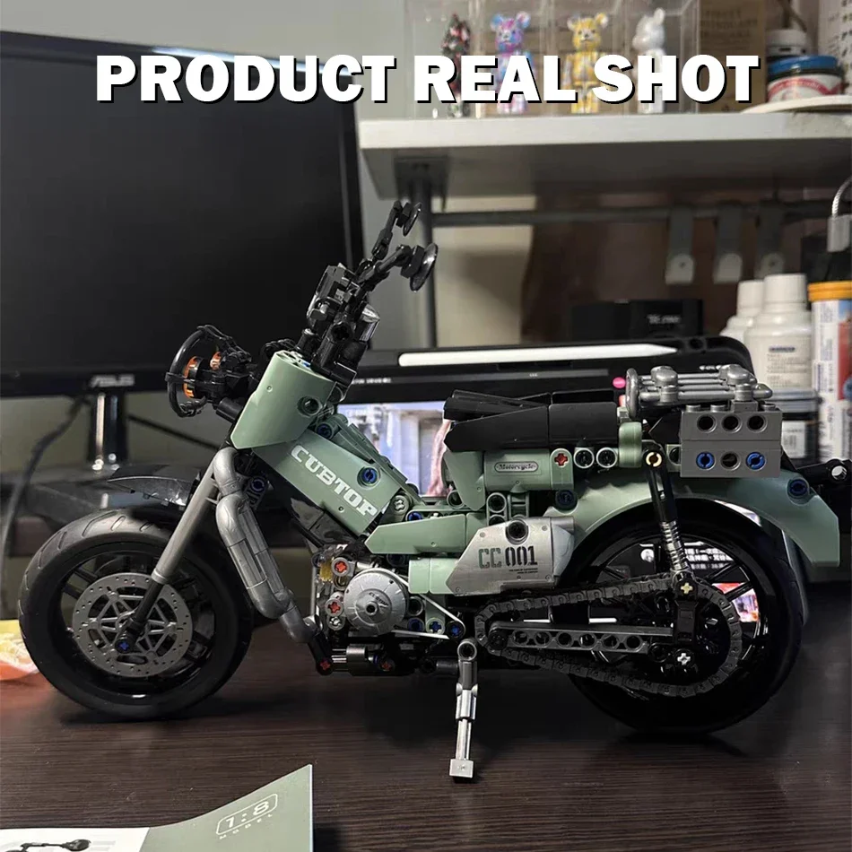 Tijolos técnicos de cubo de moto, 628 peças, blocos de construção, brinquedos para meninos, presentes clássicos de construção de motocicleta para adultos, namorado