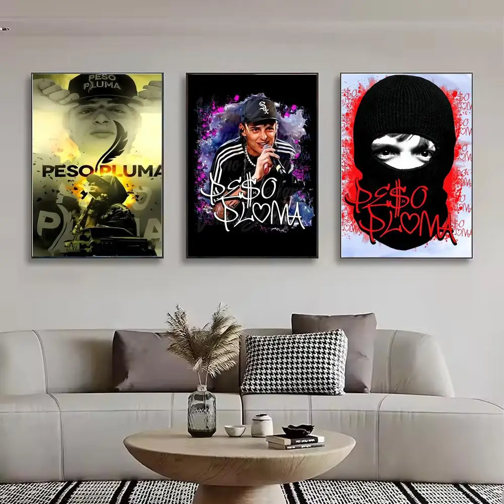 S-Singer Peso Pluma Exodo Painting Calligraphy Canvas Poster Wall Art for Bedroom Living Room Home Decor Gift