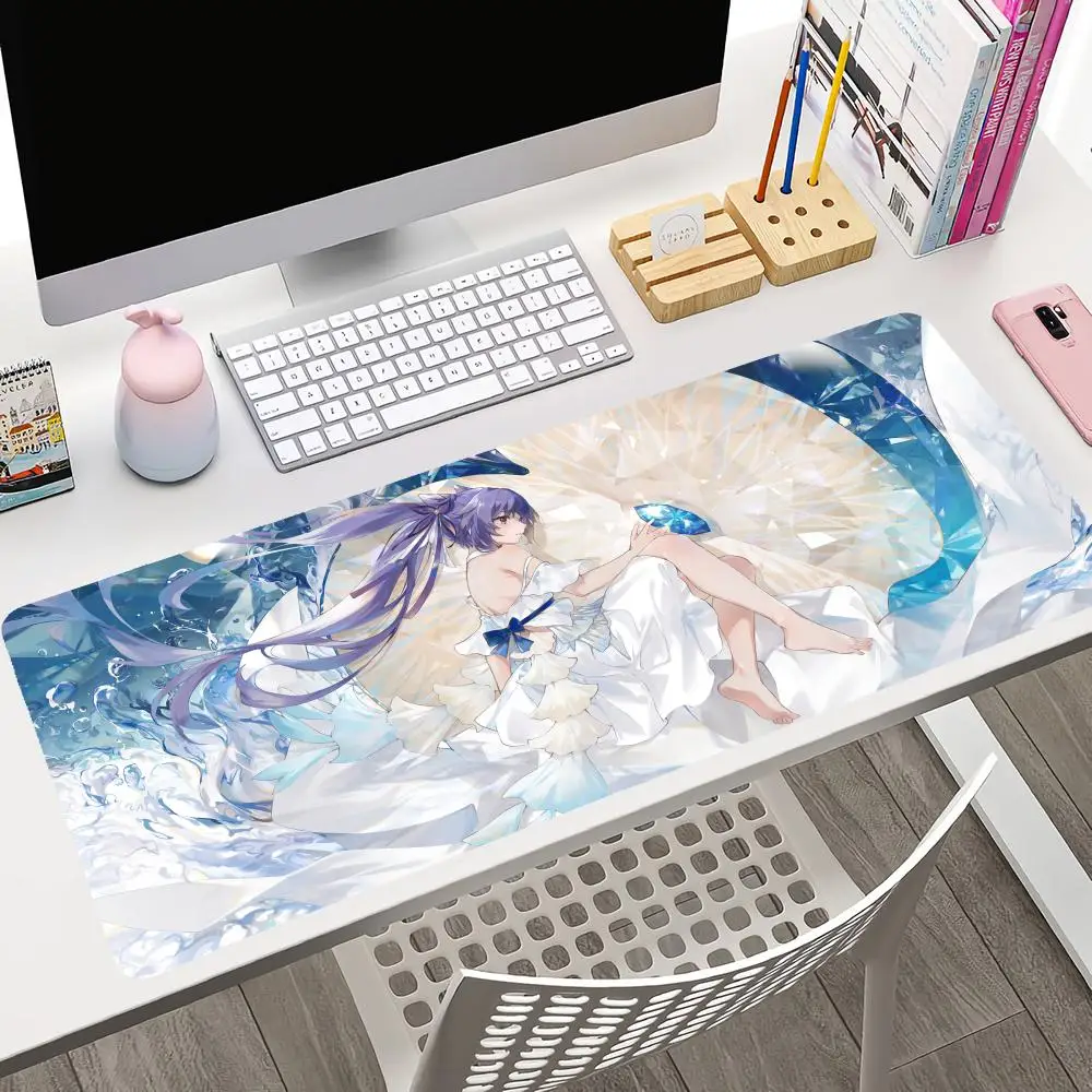 Keqing Genshin Impact Mousepad Large Gaming Mouse Pad LockEdge Thickened Computer Keyboard Table Desk Mat