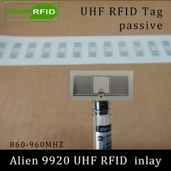 UHF RFID 태그 외계인 9920 스티커 인레이, 915m 900 868mhz 860-960 MHiggs9 EPC C1G2 ISO18000-6C 스마트 카드 수동 RFID 태그 라벨