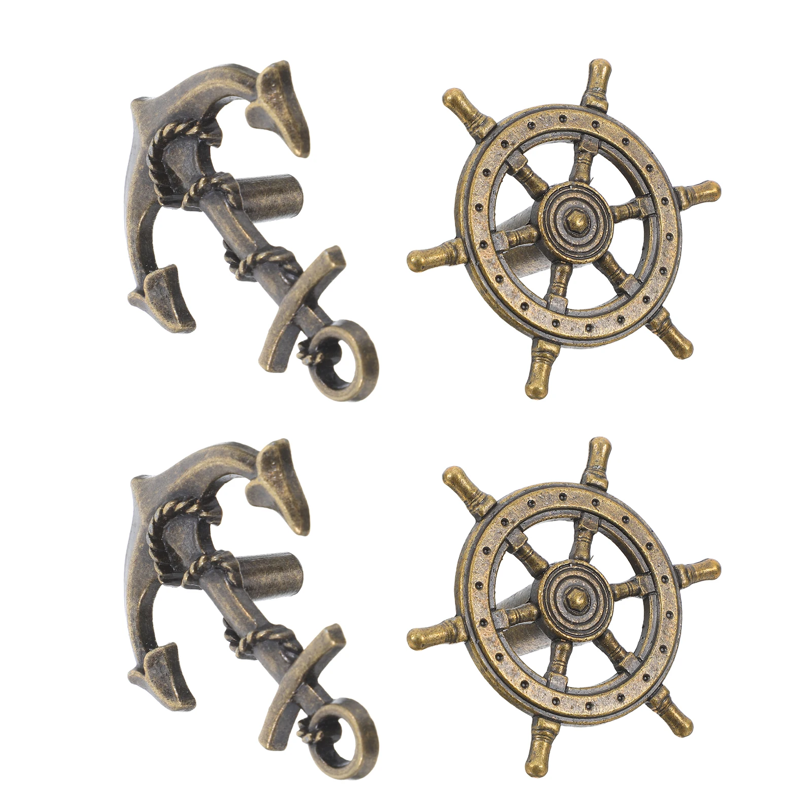 

4Pcs Ship Anchor Drawer Handles Vintage Retro Cabinet Pulls Decorative Furniture Knobs for Dresser Wardrobe Closet Hardware
