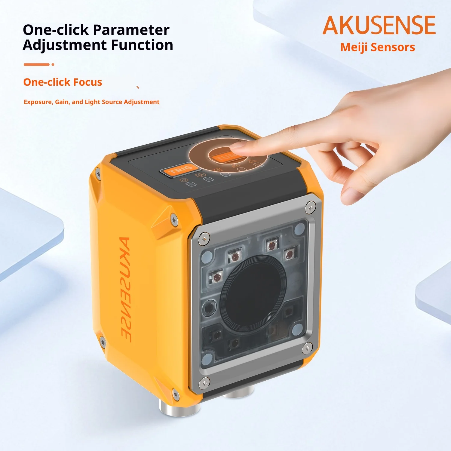 AKUSENSE VDS20-BX0108-RP AI Smart Monochrome Image Recognition Sensor 2.3MP Dual Axis 5V 230mm Detection Counting Mode Industry