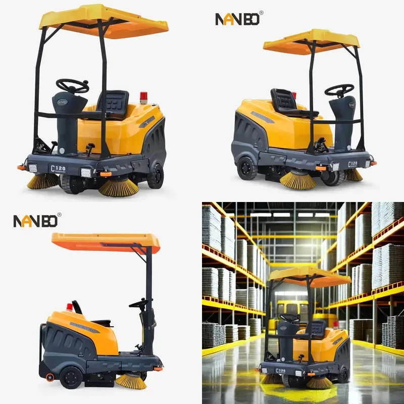 C120P Floor Sweeper Scrubber Ride on Electric Sweeper Cleaning Machine