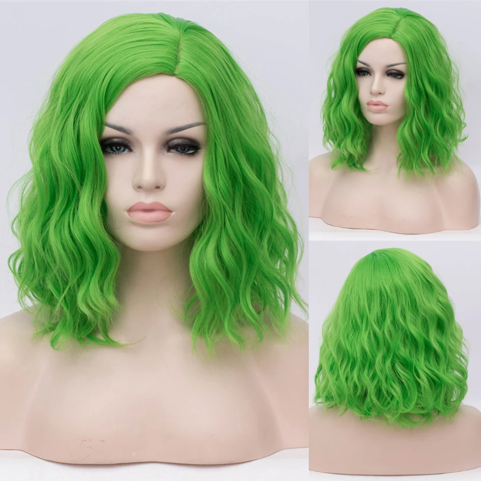 GAKA Peluca de Cosplay de onda Natural corta para mujer, cabello sintético rojo para niña, gorra de pelo sin fibra de alta temperatura