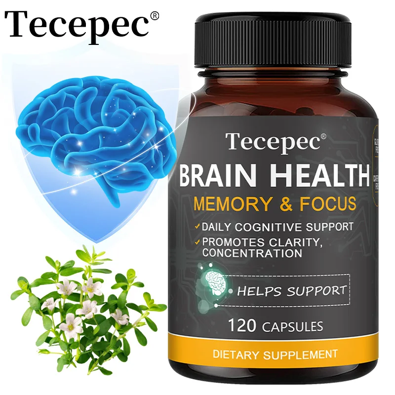 Suplemento para la salud del cerebro: mejora la memoria y el enfoque, apoya la cognitiva y promueve la claridad -cápsulas naturales con Bacopa Monnieri