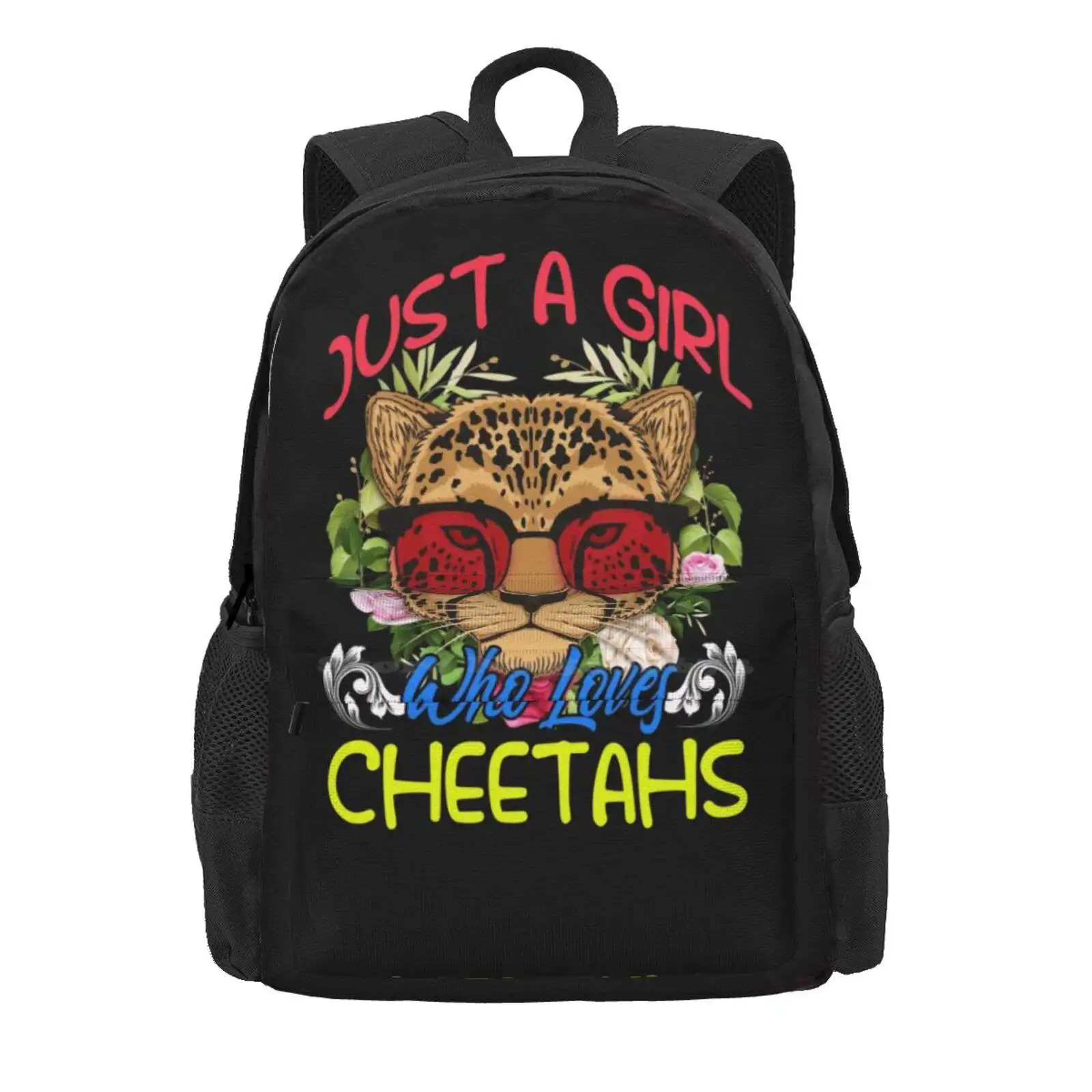 Just A Girl Who Loves Cheetahs Hot Sale Schoolbag Backpack Fashion Bags Girl Loves Cheetahs Just A Girl Wild Cat Wilderness