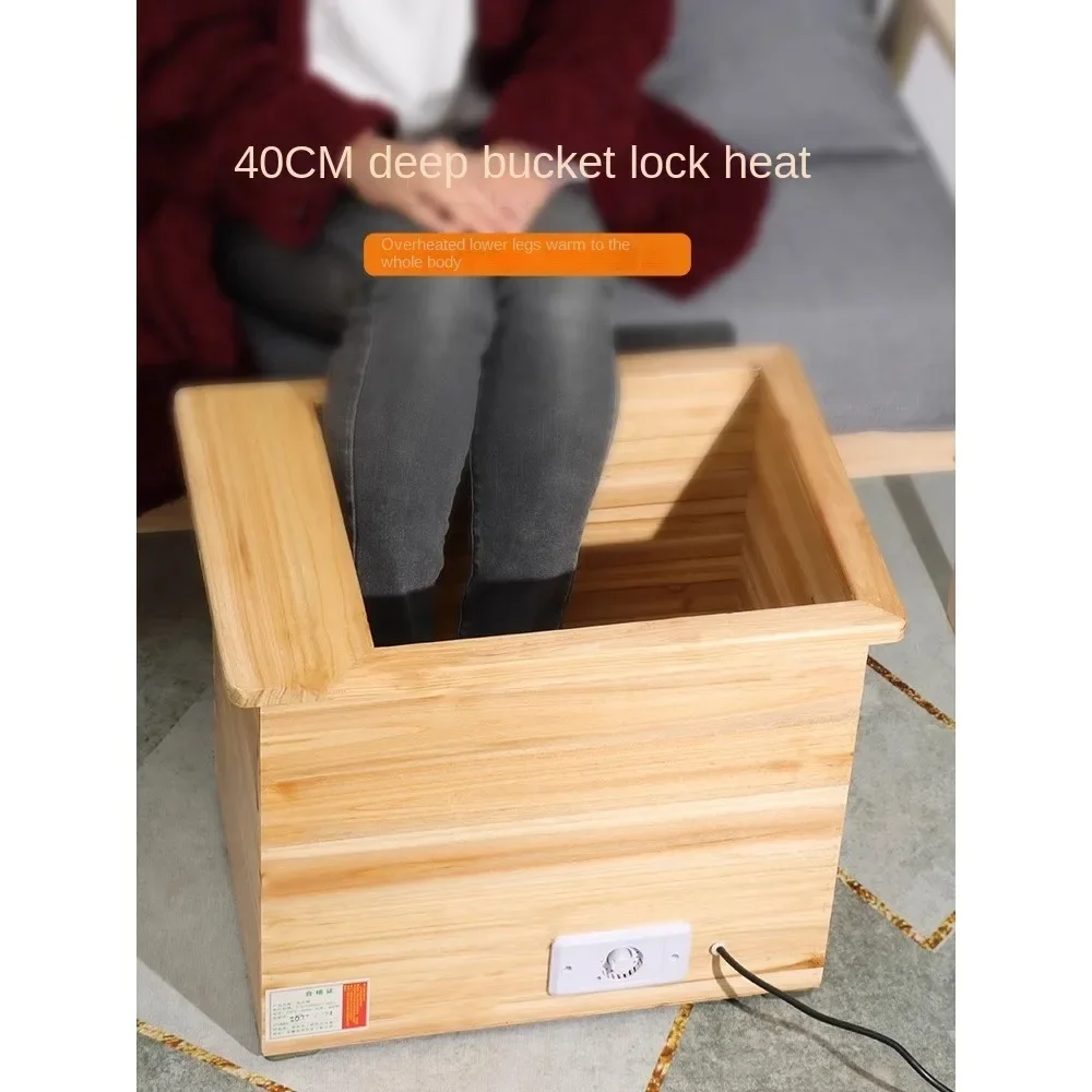 Solid wood heater household foot warmer foot baking box living room foot baking artifact baking oven box electric fire bucket po