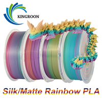 KINGROON Silk/Matte Rainbow PLA Filament Candy PLA For 3D Printer For Drawing 1kg 1.75mm Printing Materials Special Color DIY