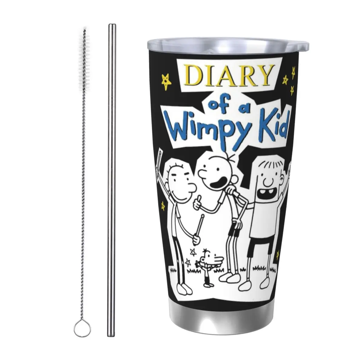 

Diary Of A Wimpy Kid Group Stainless Steel Tumbler Vacuum Insulated Mugs Thermal Cold Bottle Straw With Lid 20oz