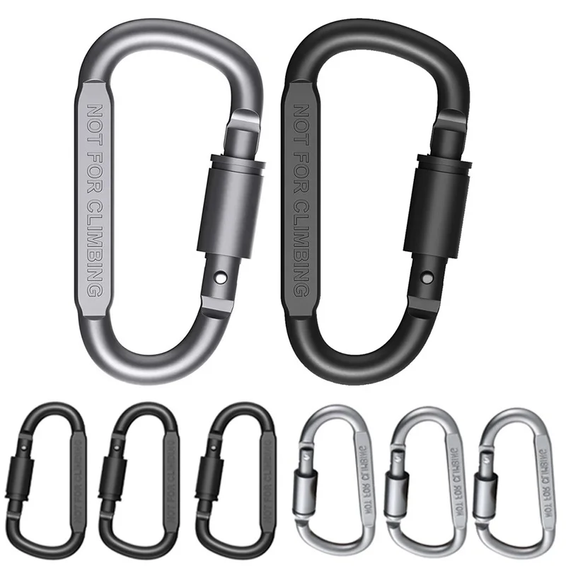 4/6pcs Aluminum Alloy Carabiner Set D-Ring Key Chain Clip Camping Keyring Snap Hook Outdoor Travel Kit Key Camping Survival EDC