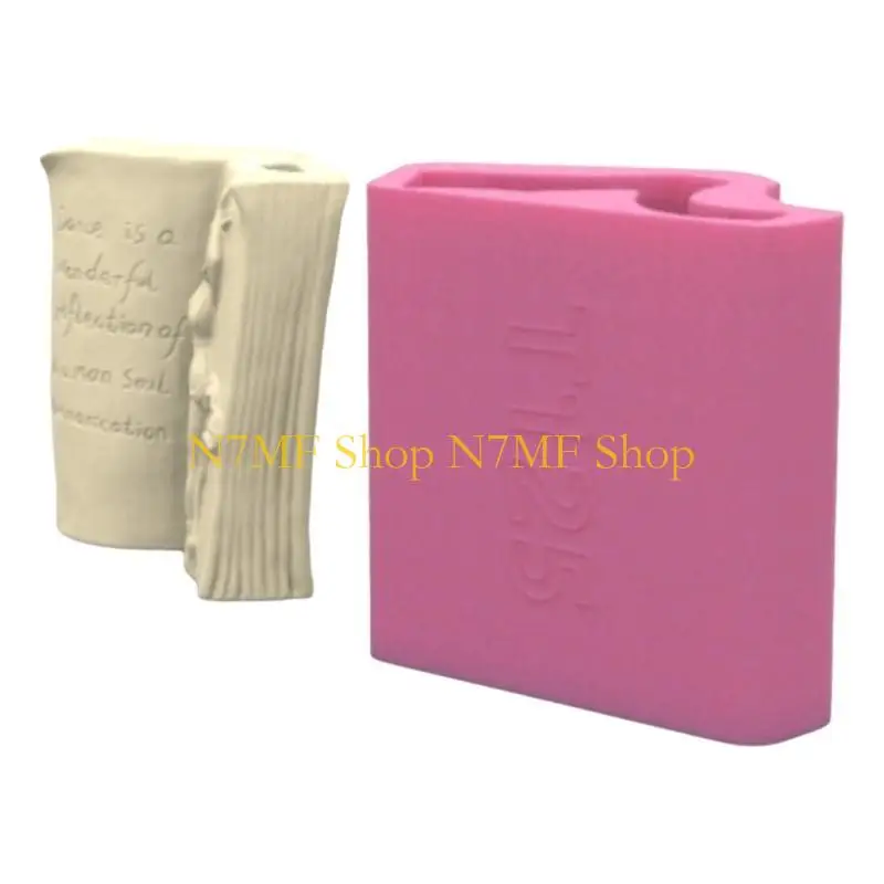 N7MF زهرة مزهرية العفن زارع السيليكون القالب الوجه شكل Flowerpot قالب كتاب السيليكون كتب النحت العفن لمحبي صناعة اليدين