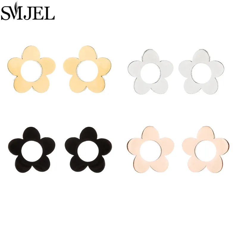 Böhmische Mode Kleine Gänseblümchen-Ohrstecker für Frauen Koreanischer Edelstahl Rosen-Lotus-Ohrringe Mädchen Party Hochzeit Schmuck