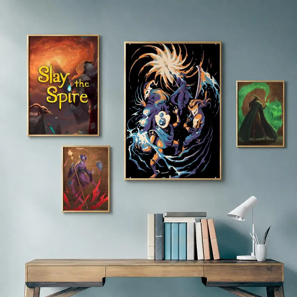 Popular Game S-Slay the SpireS Poster Vintage Retro Anime Poster Stickers Peel and Stick Wall Art Home Decor
