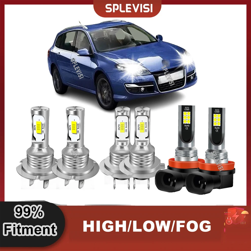 

Car LED Bulbs H7 H7 H11 High Beam Low Beam Foglight 6000K White For Renault Laguna MK3 2008-2015 2009 2010 2011 2012 2013 2014