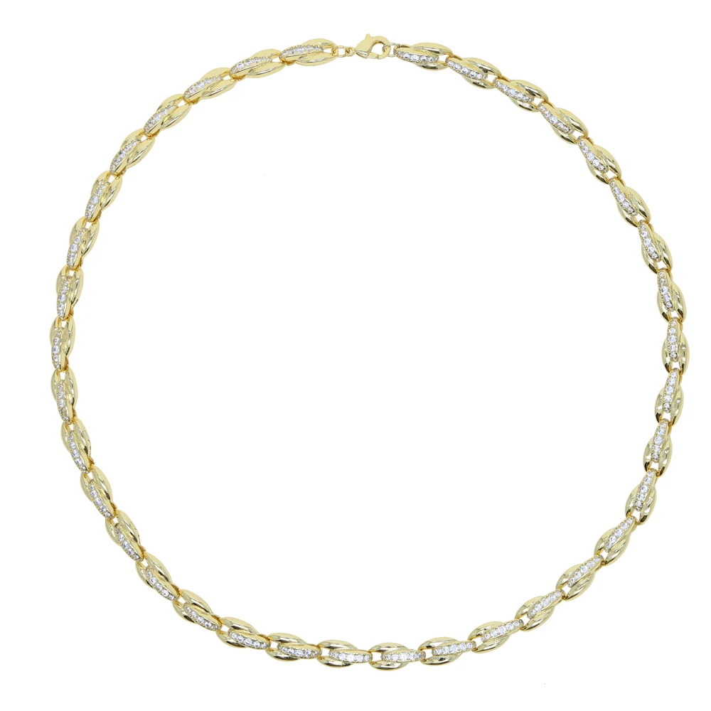 

Ожерелье для тенниса с блокировкой, блестящие цепочки золотого цвета с кубическим цирконием, ожерелья для женщин, модные украшения