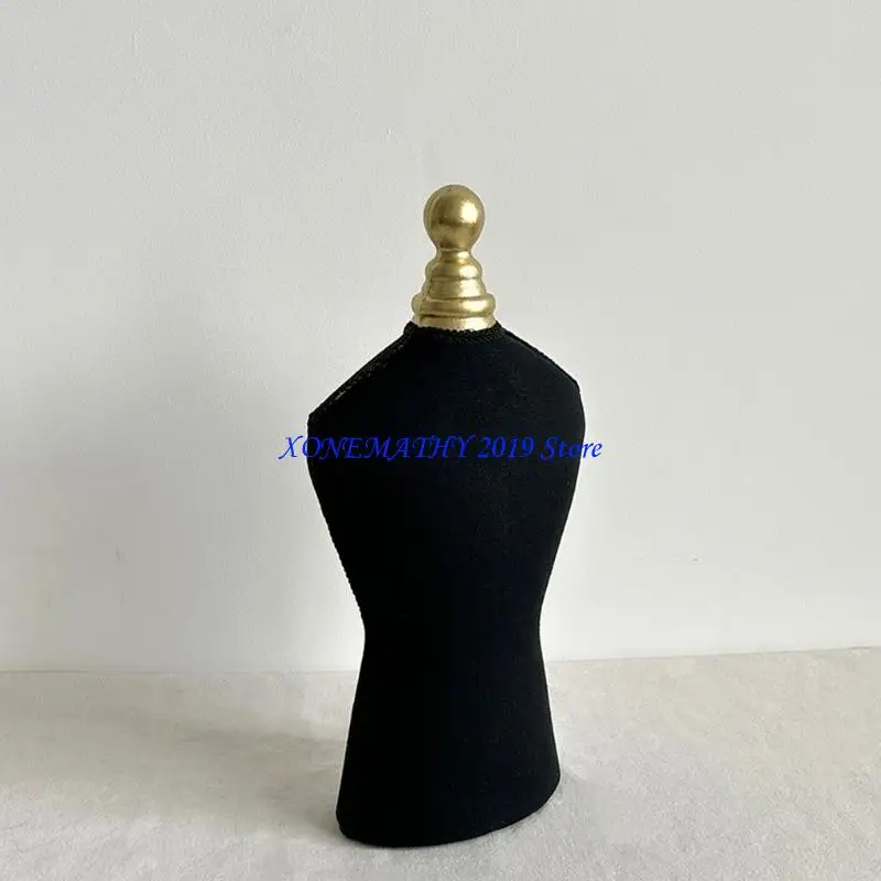 

F42F Large Velvets Jewelry Display Stand for Necklaces Elegant Showcase with Alloy Base Jewelry Store Exhibition Essential