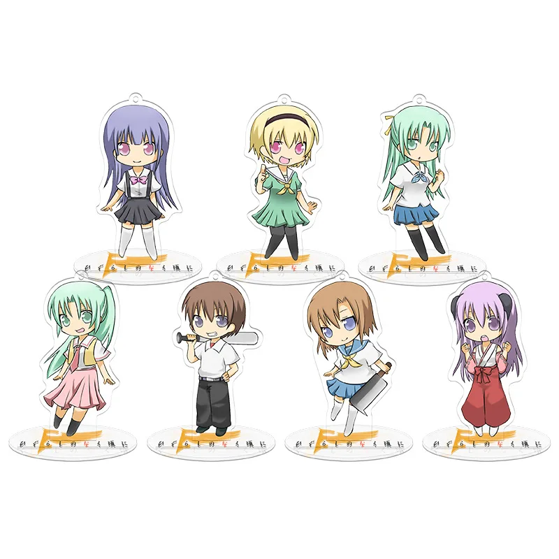 HOT Anime Fans Gifts Higurashi When They Cry HD Characters Acrylic Stand Model Plate Desk Ornaments Collect Series 10cm